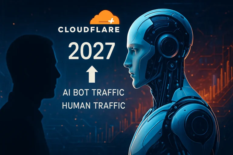 Cloudflare lanza una alerta inquietante: el tráfico de bots con IA superará al de los humanos en 2027