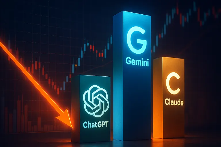 ChatGPT pierde por primera vez la mayoría del mercado mientras Gemini y Claude aceleran